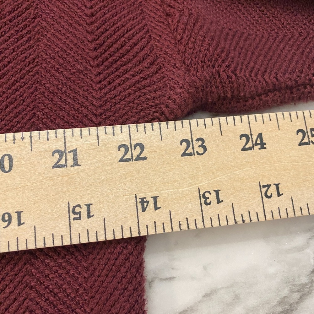 CHAPS Ralph Lauren Hand Framed Mens Sweater Size XL Burgundy Pullover Emb Logo - Picture 7 of 8
